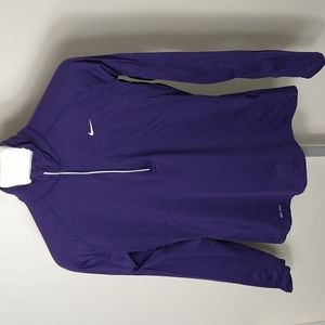 Nike Dri-Fit Half Zip Pullover Top Purple - Medium